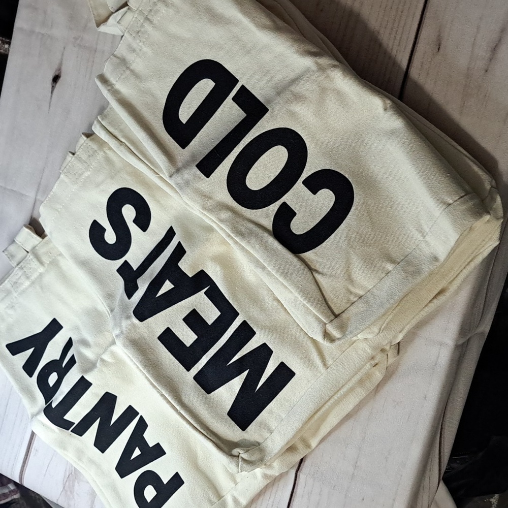 Brenditas 3 Pc Set Eco Friendly Reuseable Canvas Tote Bag Has Inside Pockets
